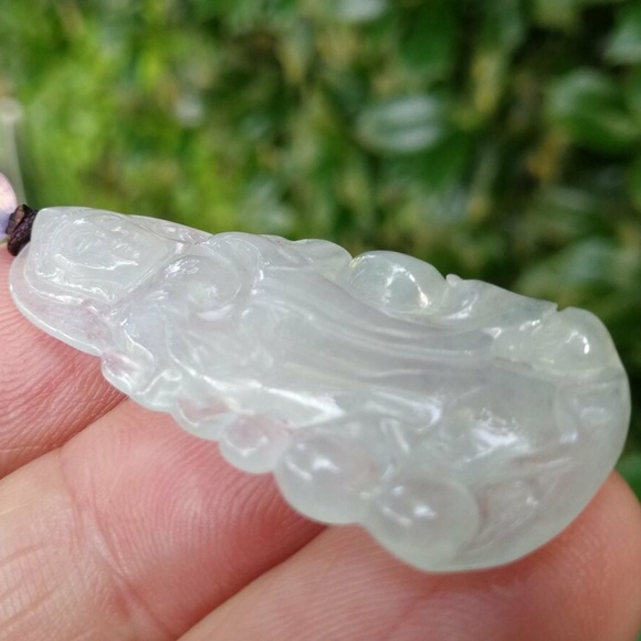 Certificated Natural Grade A Light Green Jadeite Jade Pendant - Picture 6 of 12